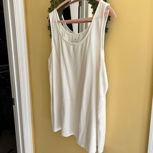 JJill Long Perfect Tank, white, 3X